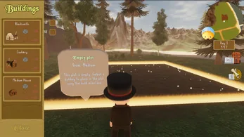 Majorem: choosing a building for an empty plot: blacksmith, lumbermill or medium house.