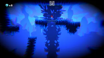 Nth Loop: the cave goes dark and blue.